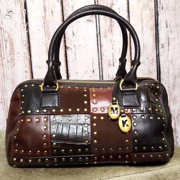 Michael Kors Studded Patchwork Croc embossed Bag - Picture 1 of 15